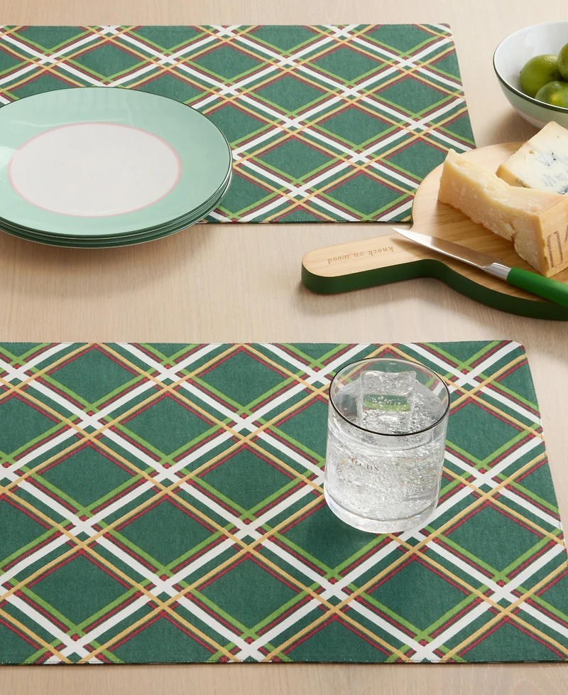 Kate Spade New York Acrobat Plaid Placemat 13" x 19", Set of 4
