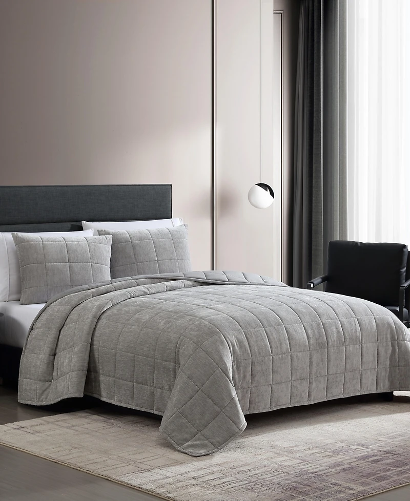 Vera Wang Chenille Box Solid 3-Pc. Quilt Set