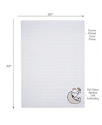 Bedtime Originals Snoopy Love Soft White/Taupe Fleece Baby Blanket w/ Applique