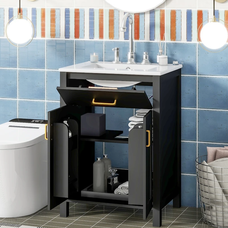 Streamdale 24" Bathroom Vanity Combo with Ceramic Sink