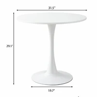 Streamdale Modern Round Dining Table, " White