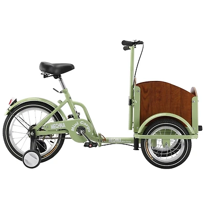 Streamdale Furniture Foldable Tricycle for Kids Ages 6-12,Mini Cargo Bike, Pet Bike, Reverse Tricycle, Outdoor Parent-Child Bike for travel, With Carg