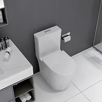 Streamdale Compact One Piece Dual Flush Toilet, Short Depth