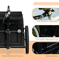 Bike Cargo Trailer, Bicycle Trailer Wagon Cart with Removable Storage Box, Quick Release 16" Wheels and Safe Reflectors, No Bottom