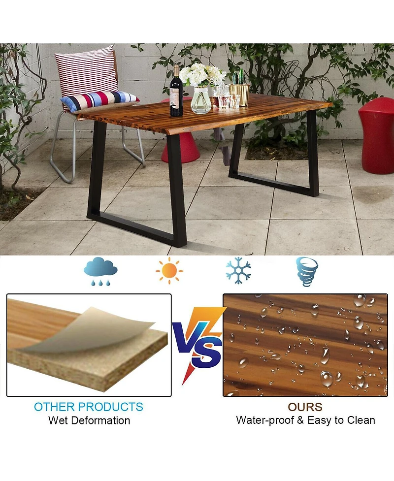 Rectangular Acacia Wood Dining Table