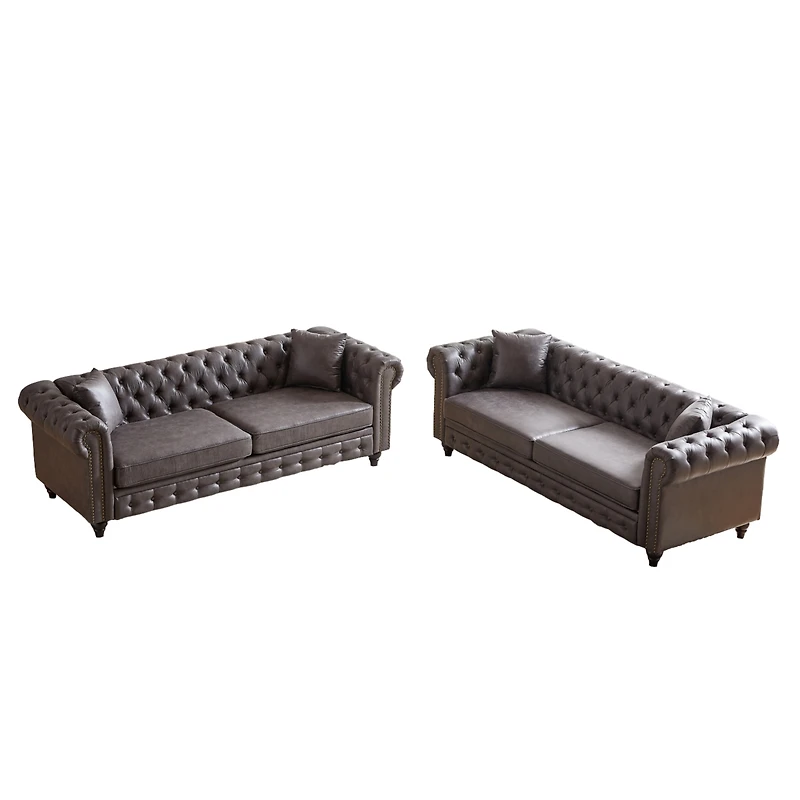 Streamdale Furniture Modern 6-Seat Sofa with Wooden Accents