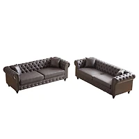 Streamdale Furniture Modern 6-Seat Sofa with Wooden Accents