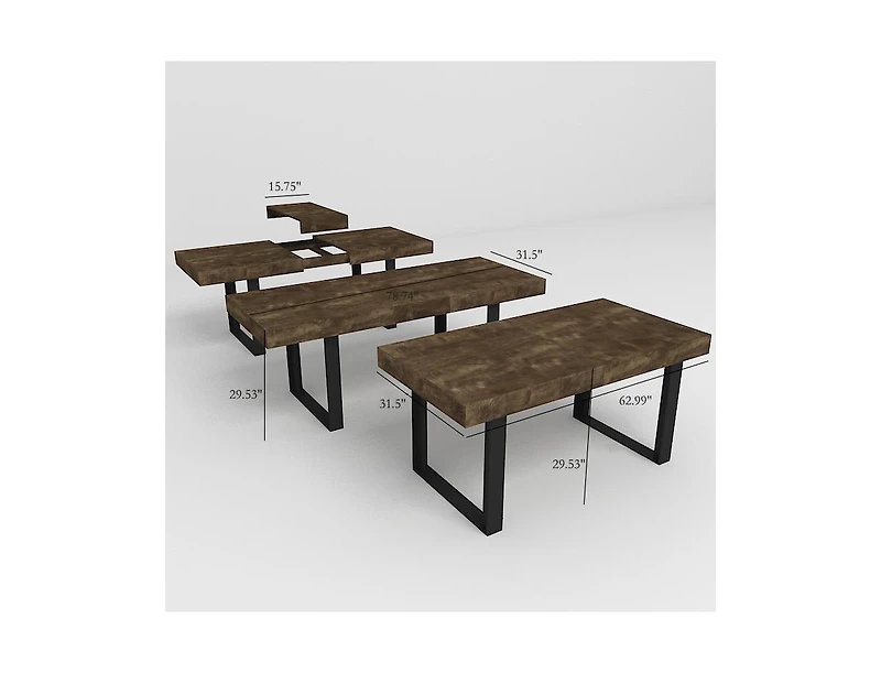 Streamdale Furniture Extendable Dining Room Table for 6 8 10, Modern Farmhouse Wooden Kitchen Expanding Table, Long Large Expandable Dining Room Confe