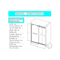 Streamdale Chrome Frameless Sliding Shower Door with Soft-Close