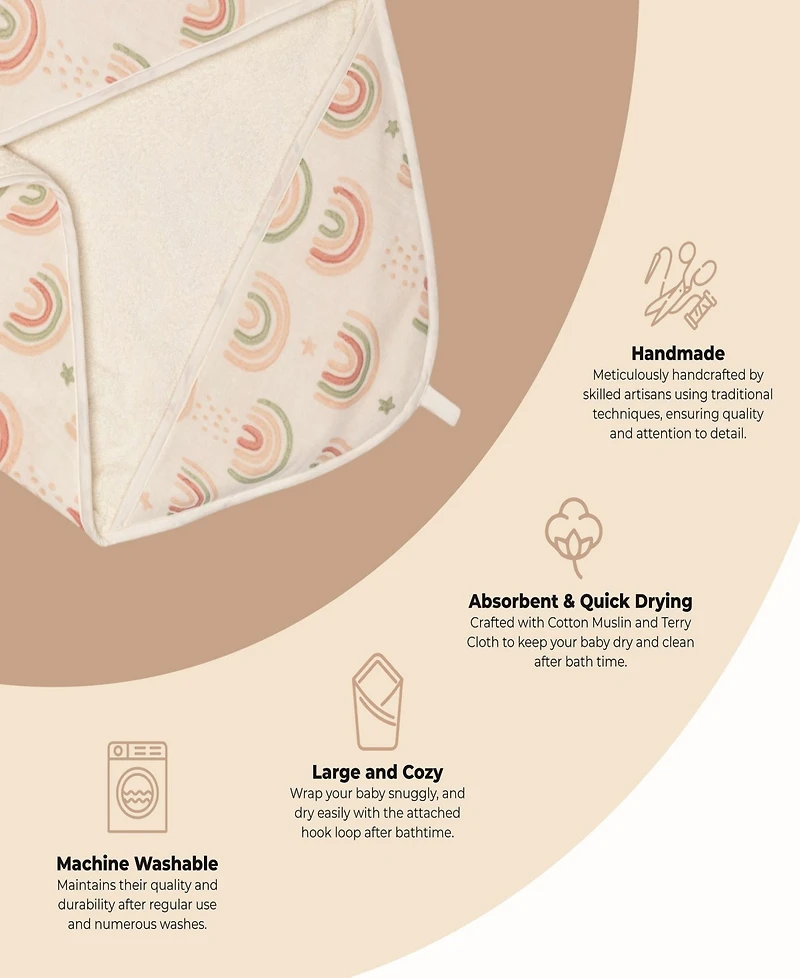 Crane Baby Infants Parker Hooded Rainbow Towel