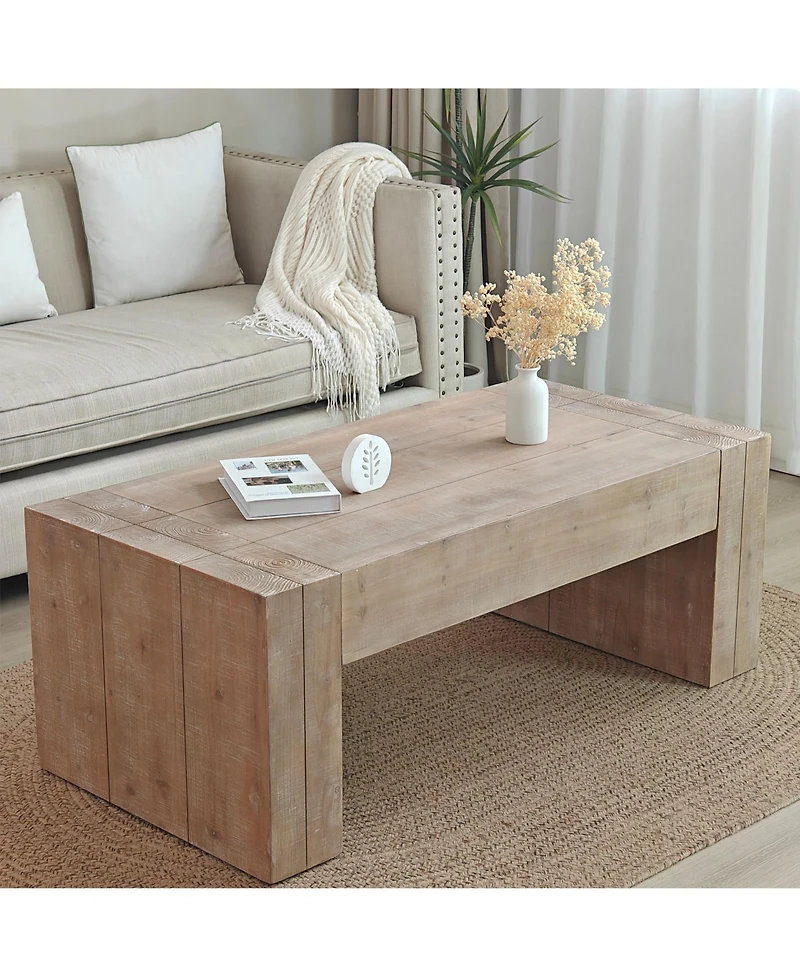 Streamdale Furniture Natural Wood Living Room Table Versatile Tea Table, Rustic Wood Coffee Table