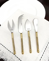 Vibhsa Swirl 4-Pc. Cheese Knives Set, Serving for 4