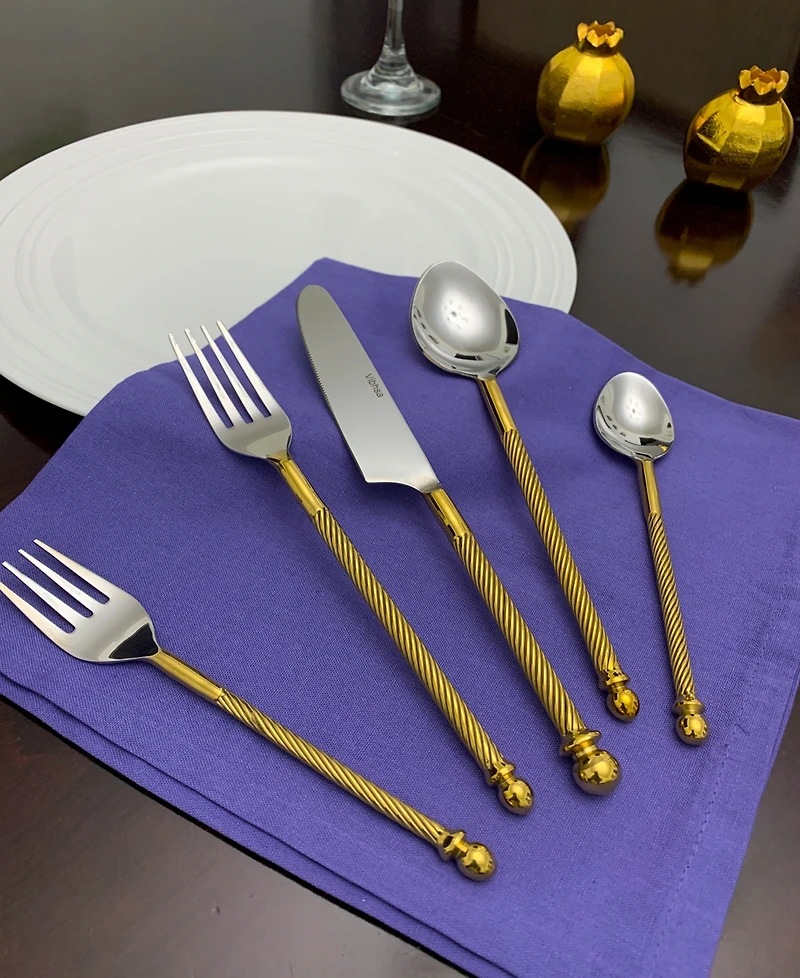 Vibhsa Swirl 20-Pc. Flatware Set, Serving for 4