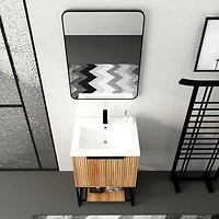 24 Inch Freestanding Bathroom Vanity With Resin Basin