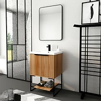 24 Inch Freestanding Bathroom Vanity With Resin Basin