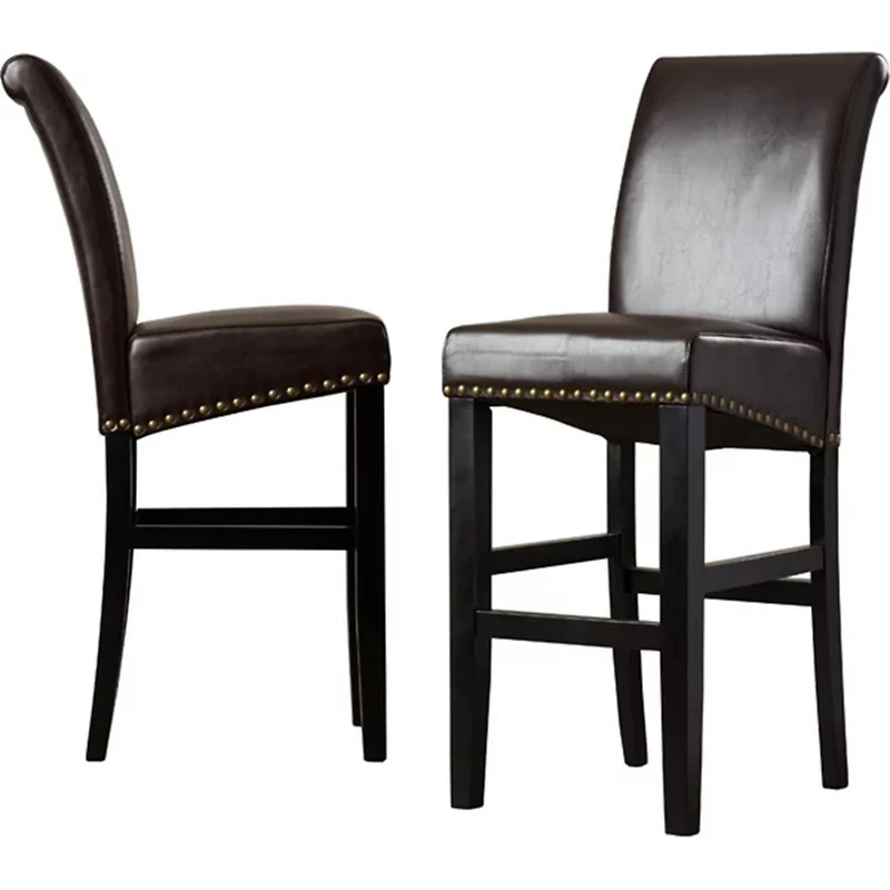 Simplie Fun Upholstered 30" Counter Stool with Solid Wood Frame (Set of 2)