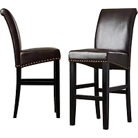 Simplie Fun Upholstered 30" Counter Stool with Solid Wood Frame (Set of 2)