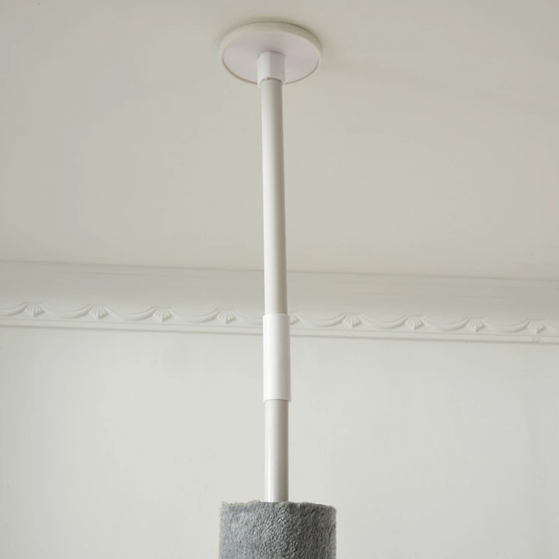 85.5" Cat Tree Height Adjustable Floor-to-Ceiling 4-Tier Kitty Climbing Activity Center Condo Cat Toy with Scratching Post Hanging Balls Play Res