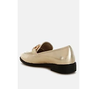 Dendron Diamante Horsebit Metallic Loafers