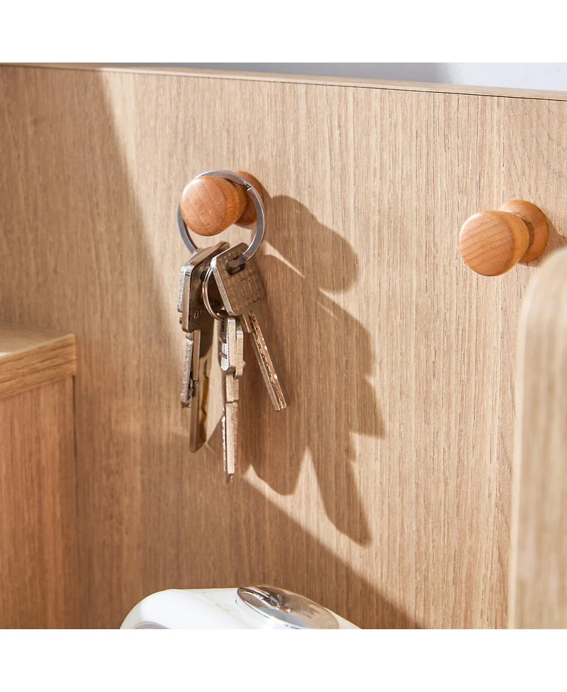 Streamdale Minimalist Storage Cabinet, Rattan Accent