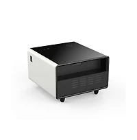 Streamdale Furniture Modern Smart Side Table with Built-in Fridge, Wireless Charging, Temperature Control, Power Socket, Usb Ports, Outlet Protection,