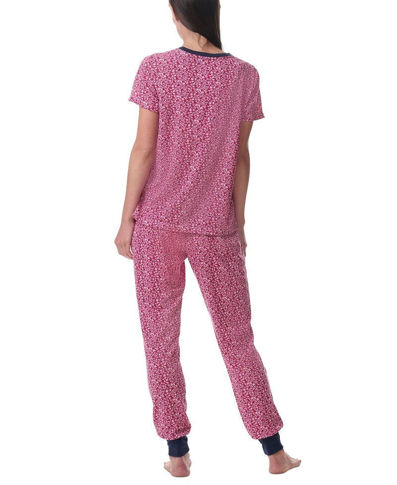 Tommy Hilfiger Women's Printed Short-Sleeve Tee & Jogger Set