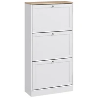 Streamdale Furniture Narrow Shoe Storage Cabinet for Entryway with 3 Flip Drawers and Adjustable Shelves, Shoe Rack Organizer for 18 Pairs of Shoes, W