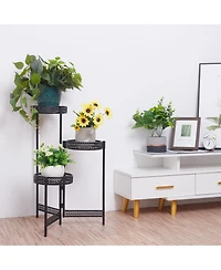Unho Metal Multi-tier Planter Flowers Pots Holder Garden Patio Decor Plants Rack Stand