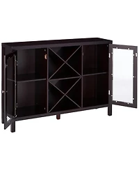 Kings Brand Furniture Wine Bar Cabinet for Liquor and Coffee Buffet, Sideboard with Storage Shelves for Dining Living Room Kitchen (Espresso)