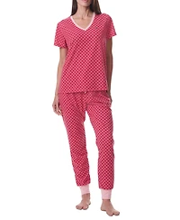 Tommy Hilfiger Women's Printed Short-Sleeve Tee & Jogger Set