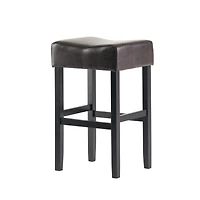 Simplie Fun 30-Inch Bonded Leather Backless Bar Stool (Set Of 2), Brown