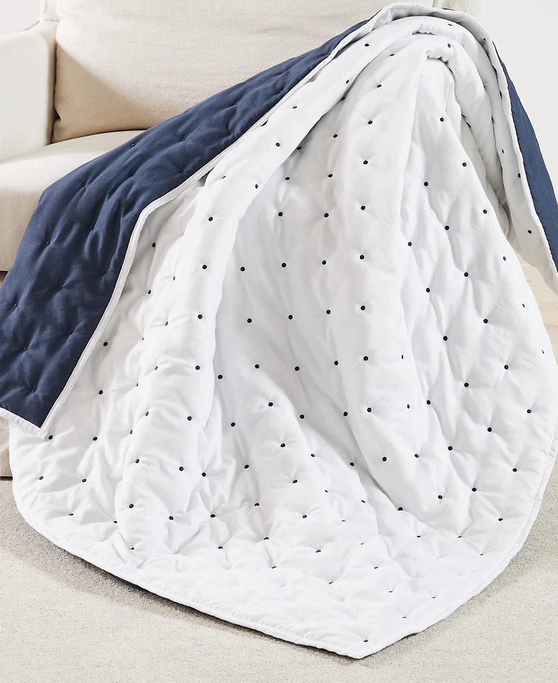 Levtex Embroidered Swiss Dot Quilted Throw, 50" x 60"