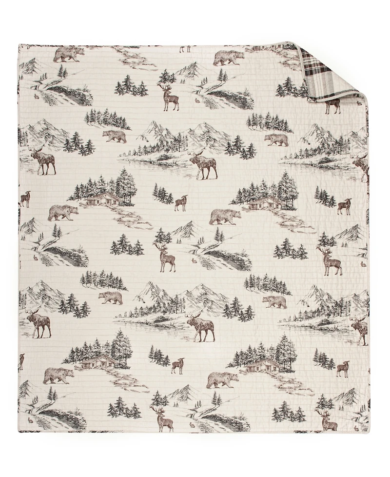 Levtex Lodge Toile Reversible Quilted Throw, 50" x 60"