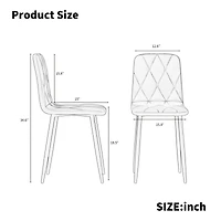 Streamdale Furniture Dining Chairs Set of 4, Modern Kitchen Dining Room Chairs, Velvet Dining Chair Upholstered Cushion Seat and Sturdy Metal Legs