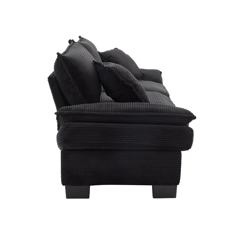 Streamdale Furniture Corduroy Sofa Sleeper Couch Loveseat Sofa with Pillows Comfy Upholstered Deep Seat Sofa for Bedroom, Living Room, Apartment, Offi