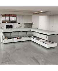 Streamdale Furniture Modular Sectional Sofa, Convertible Sofa Seat With Storage, Sleeper Sectional Sofa Set, Fabric Flexible Modular Combinations for