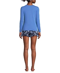 Lands' End Women's Lightweight Cotton Modal Drapey Flannel 2 Piece Pajama Set - Top and Shorts