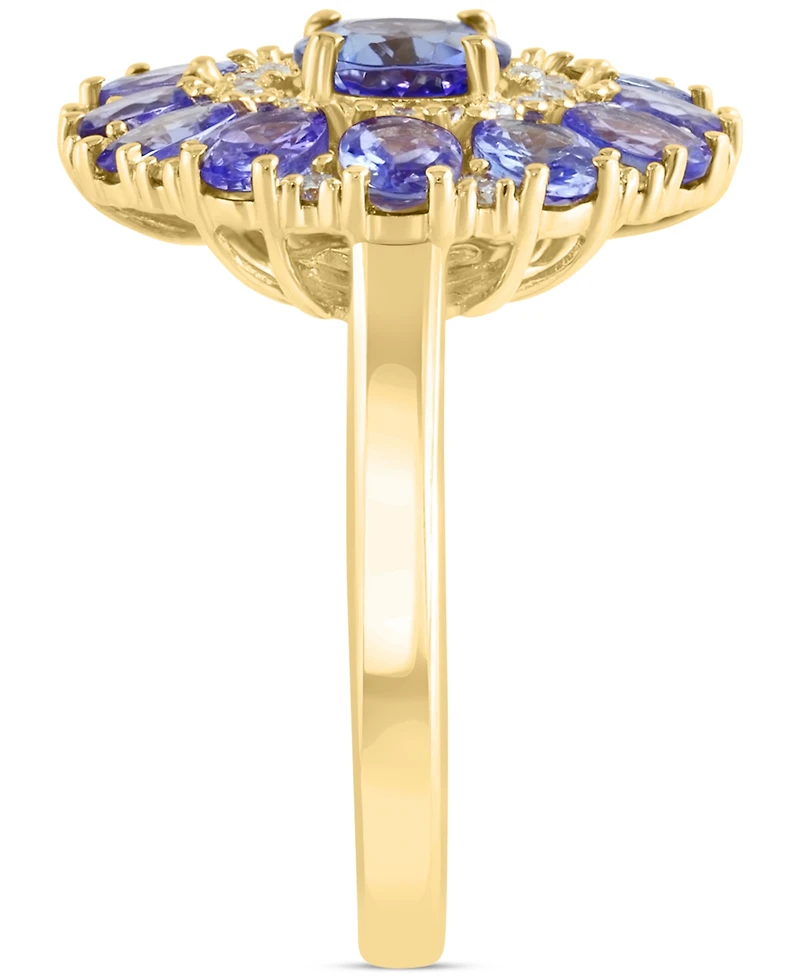 Effy Diamond (1/5 ct. t.w.) & Tanzanite (2-1/6 ct. t.w.) Ring in 14k Yellow Gold