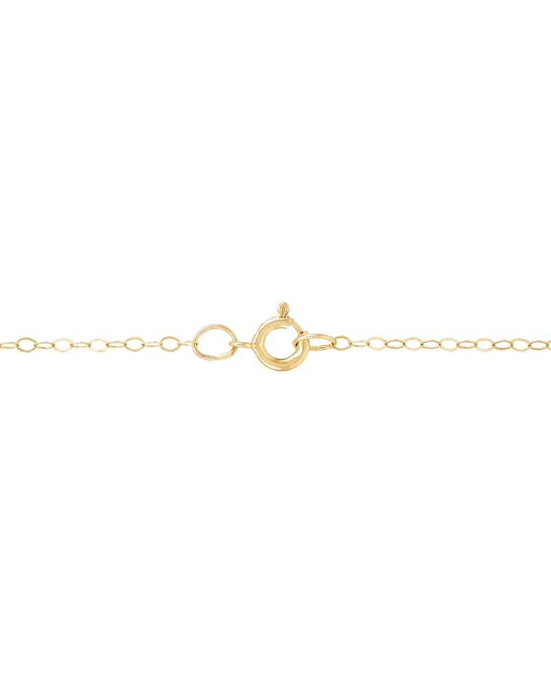 Polished Sunray Round Disc 18" Pendant Necklace in 10k Gold