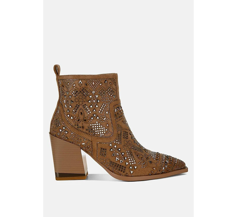 Omishi Stud Embellished Ankle Boots