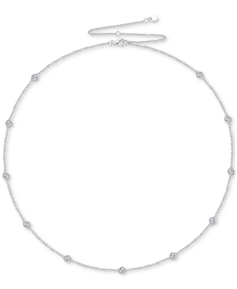 3-Pc. Set Diamond Heart Station Collar Necklace, Bracelet & Linear Drop Earrings (1/5 ct. t.w.) in Sterling Silver