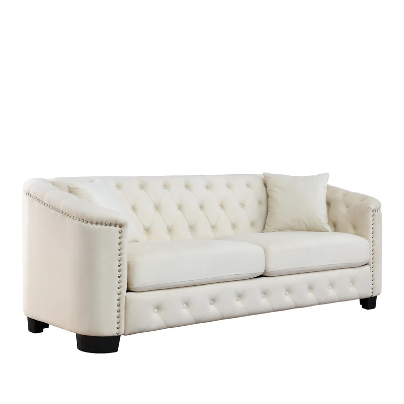 Streamdale Furniture 3-seater + 3-seater Combination sofa.Velvet beige