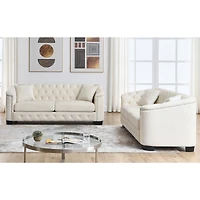 Streamdale Furniture 3-seater + 3-seater Combination sofa.Velvet beige
