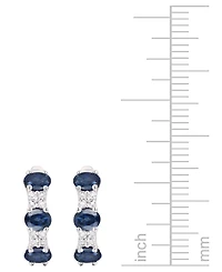 Ruby (1-1/3 ct. t.w.) & Diamond (1/6 Oval Small Hoop Earrings 14K Gold, 0.5" (Also available Emerald Sapphire)