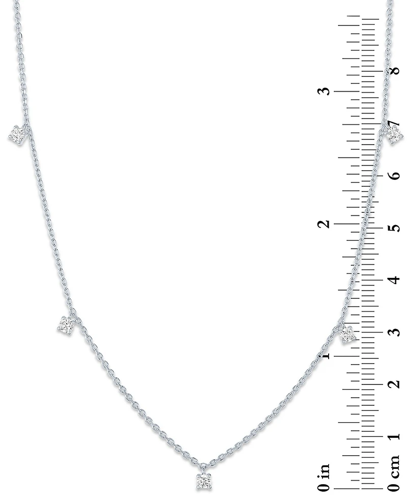 Forever Grown Diamonds Lab-Grown Diamond 5 Drop Necklace (1/4 ct. t.w.) in Sterling Silver or 14k Gold-Plated Sterling Silver