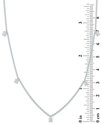 Forever Grown Diamonds Lab-Grown Diamond 5 Drop Necklace (1/4 ct. t.w.) in Sterling Silver or 14k Gold-Plated Sterling Silver