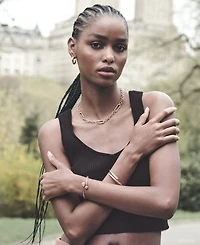 Dkny Gold-Tone Crystal Bypass Hinged Cuff Bracelet