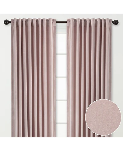 Chanasya Premium Solid Velvet Curtains - Classy and Drapes for Living Room or Bedroom 52" x 84" Blush, 2 Panels