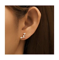 Hollywood Sensation Celestial Gold Cluster Earrings - 18k Gold Plated Sterling Silver with Aaaaa Cubic Zirconia