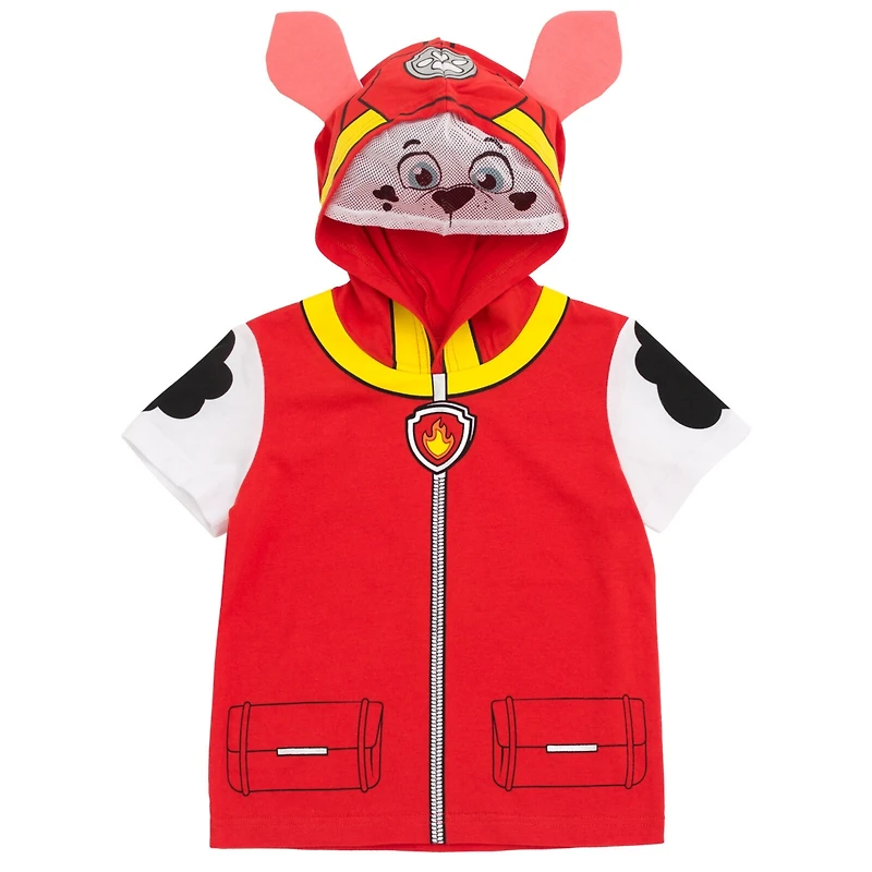 Paw Patrol Boys Chase Skye Rubble Marshall Cosplay T-Shirt and Bike Shorts French Terry Outfit Set to
